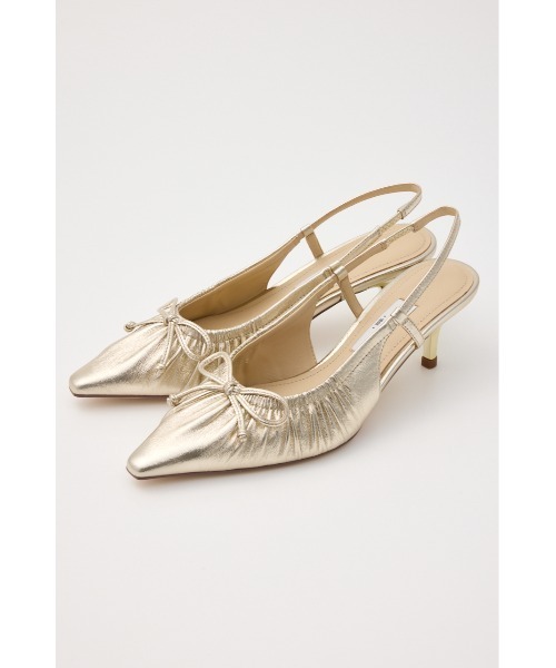 STACCATO(スタッカート)の「ソフティギャザーオープンパンプス(パンプス・レディース・ホワイト/ゴールド・22.5cm/23cm/23.5cm/24cm/24.5cm)」の4枚目の写真