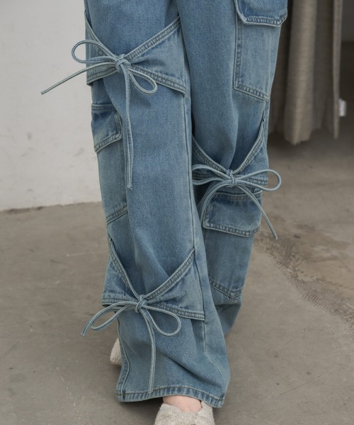 idem many ribbon cargo denim Sサイズ many ribbon cargo denim – idem