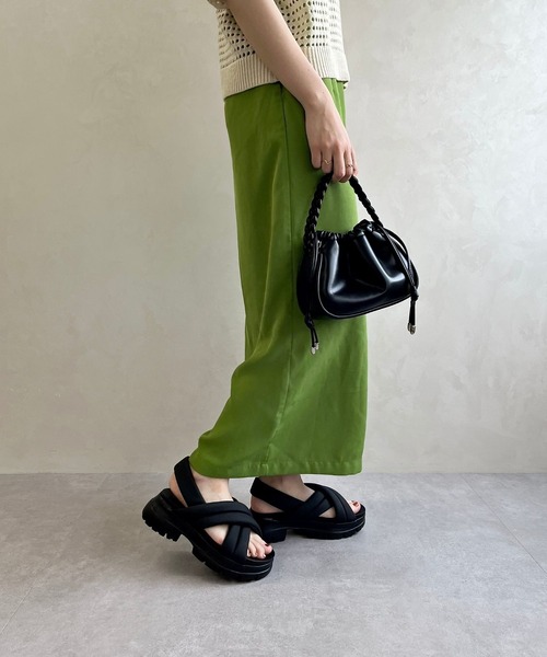 ORiental TRaffic（オリエンタルトラフィック）の「クロスベルト厚底サンダル/51201（サンダル・レディース・ブラック/ベージュ・S/M/L/LL/SS/3L）」の10枚目の写真