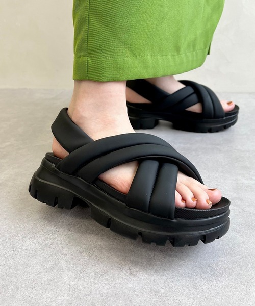 ORiental TRaffic（オリエンタルトラフィック）の「クロスベルト厚底サンダル/51201（サンダル・レディース・ブラック/ベージュ・S/M/L/LL/SS/3L）」の16枚目の写真