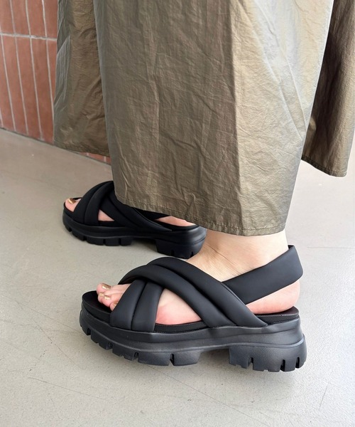 ORiental TRaffic(オリエンタルトラフィック)の「厚底 軽量 クロス ベルト サンダル /51201(サンダル・レディース・ブラック/ベージュ・S/M/L/LL/SS/3L)」の21枚目の写真