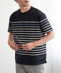 【接触冷感/吸水速乾】アーバンドライパネルボーダーTシャツ