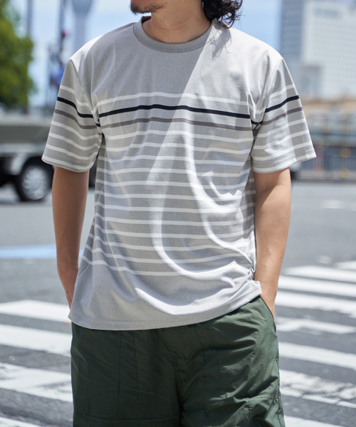 【洗える】パネルボーダー Tシャツ 洗える】パネルボーダー Tシャツ / J.PRESS LADIES L