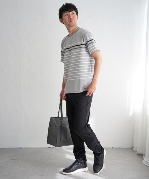 ikka(イッカ)の「【接触冷感/吸水速乾】アーバンドライパネルボーダーTシャツ(Tシャツ/カットソー・メンズ・グレー/グリーン/ホワイト/ネイビー・M/L/XL/S)」の16枚目の写真