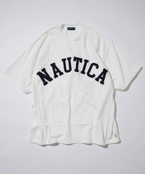 NAUTICA（ノーティカ）の「NAUTICA/ノーティカ Arch Logo S/S Tee/アーチロゴ ショートスリーブTシャツ（Tシャツ/カットソー・メンズ・ブラック/グリーン/ライトグレー/ホワイト/ネイビー・LARGE/MEDIUM/SMALL/X-LARGE）」の2枚目の写真