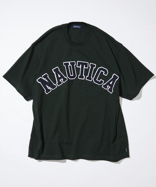 NAUTICA（ノーティカ）の「NAUTICA/ノーティカ Arch Logo S/S Tee/アーチロゴ ショートスリーブTシャツ（Tシャツ/カットソー・メンズ・ブラック/グリーン/ライトグレー/ホワイト/ネイビー・LARGE/MEDIUM/SMALL/X-LARGE）」の4枚目の写真