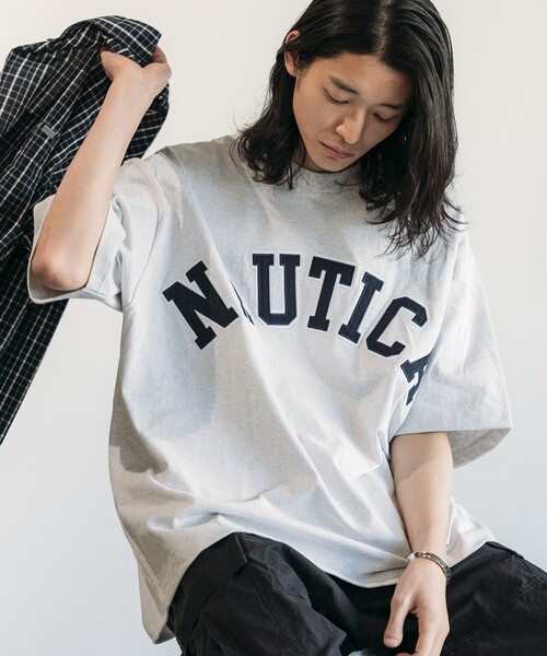 【NAUTICA】★人気★ピグメント アーチロゴ 半袖Tシャツ NAUTICA tシャツ NAUTICA/ノーティカ Pigment Dyed Felt Patch