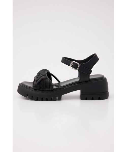 STACCATO（スタッカート）の「クレープツイストタンクソールサンダル（サンダル・レディース・ホワイト/ブラック・24.0cm/24.5cm/23.5cm/22.5cm/23.0cm）」の3枚目の写真