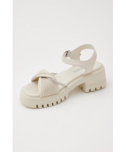 STACCATO（スタッカート）の「クレープツイストタンクソールサンダル（サンダル・レディース・ホワイト/ブラック・24.0cm/24.5cm/23.5cm/22.5cm/23.0cm）」の20枚目の写真