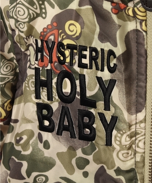 HYSTERIC MINI(ヒステリックミニ)の「HYS DUCK HUNTER COMO N3B型ジャケット(サーモライト)(ミリタリージャケット・キッズ・カーキ/グリーン系その他/ブラック・100/110/120)」の8枚目の写真