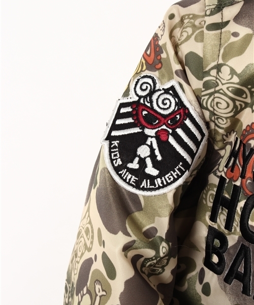 HYSTERIC MINI(ヒステリックミニ)の「HYS DUCK HUNTER COMO N3B型ジャケット(サーモライト)(ミリタリージャケット・キッズ・カーキ/グリーン系その他/ブラック・100/110/120)」の6枚目の写真