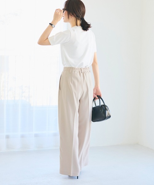 coca（coca）（コカ）の「ダブルクロスワイドパンツ（その他パンツ・レディース・ネイビー/グレー/ブラック/ライトベージュ・S/L/M）」の16枚目の写真