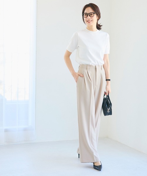 coca（coca）（コカ）の「ダブルクロスワイドパンツ（その他パンツ・レディース・ネイビー/グレー/ブラック/ライトベージュ・S/L/M）」の15枚目の写真