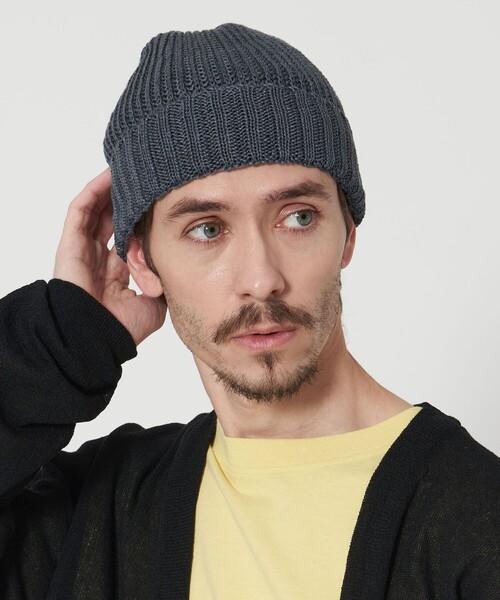 GRILLO（グリーロ）の「＜GRILLO＞ ニット キャップ（ニットキャップ/ビーニー・メンズ・ダークブラウン/ブラック/ダークグレー・FREE）」の2枚目の写真