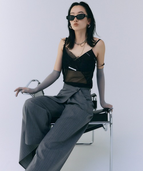JOSE MOON(ジョゼムーン)の「2WAY LAP PANTS/ツーウェイラップパンツ(スラックス・レディース・ブラック/グレー・36/38)」の12枚目の写真