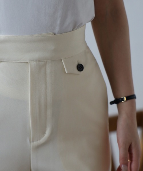 セール】wool like straight slit pants / ウールライク裾