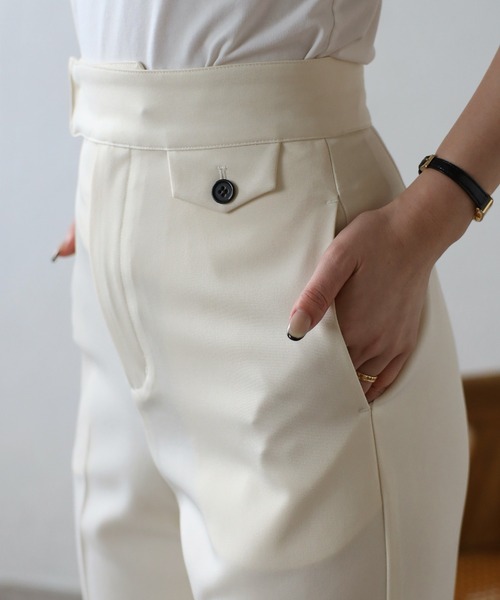 ENC（エンク）の「wool like straight slit pants / ウールライク裾スリットストレートパンツ（その他パンツ・レディース・ブラック/ブラウン系その他/キナリ/ライトカーキ・M/L）」の21枚目の写真