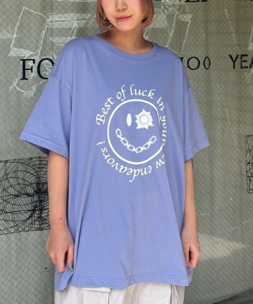 Candy Stripper（キャンディストリッパー）の「GET SHOT SMILE BIG Tシャツ（Tシャツ/カットソー・レディース・レッド/オフホワイト/ブルー/ブラック・FREE）」の4枚目の写真