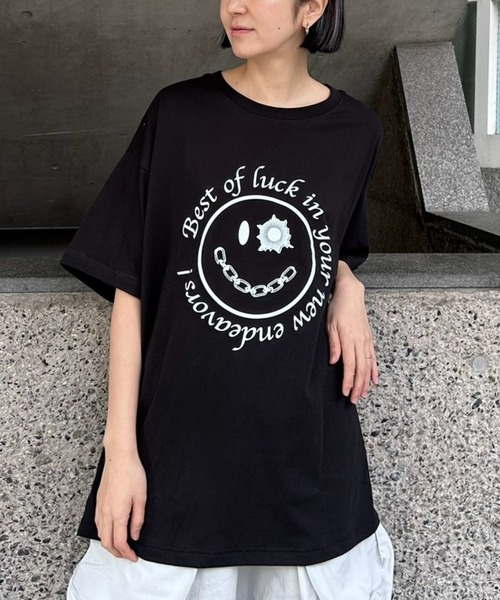 Candy Stripper（キャンディストリッパー）の「GET SHOT SMILE BIG Tシャツ（Tシャツ/カットソー・レディース・レッド/オフホワイト/ブルー/ブラック・FREE）」の3枚目の写真