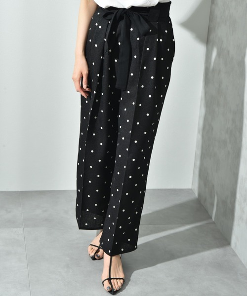 INTERPLANET(インタープラネット)の「ブッチャードットプリントパンツ(その他パンツ・レディース・ベージュ/ブラック・FREE)」の11枚目の写真