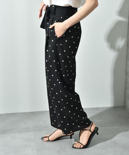 INTERPLANET(インタープラネット)の「ブッチャードットプリントパンツ(その他パンツ・レディース・ベージュ/ブラック・FREE)」の4枚目の写真