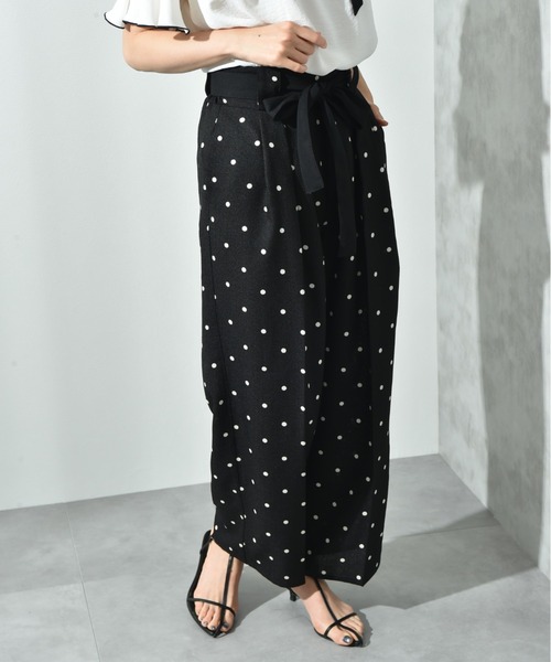 INTERPLANET(インタープラネット)の「ブッチャードットプリントパンツ(その他パンツ・レディース・ベージュ/ブラック・FREE)」の6枚目の写真