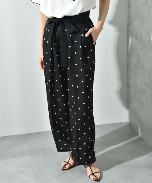 INTERPLANET(インタープラネット)の「ブッチャードットプリントパンツ(その他パンツ・レディース・ベージュ/ブラック・FREE)」の18枚目の写真