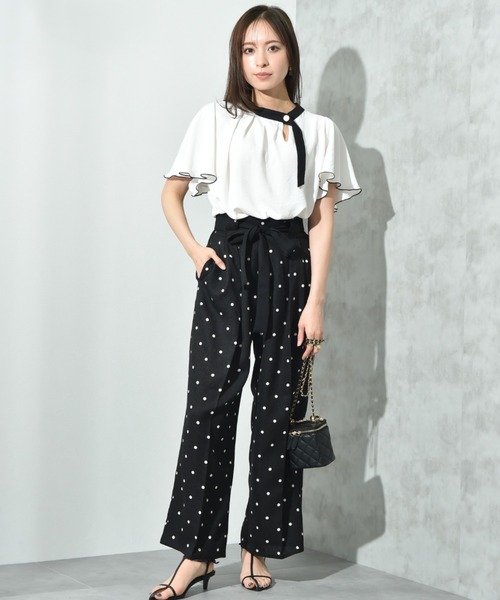 INTERPLANET(インタープラネット)の「ブッチャードットプリントパンツ(その他パンツ・レディース・ベージュ/ブラック・FREE)」の5枚目の写真