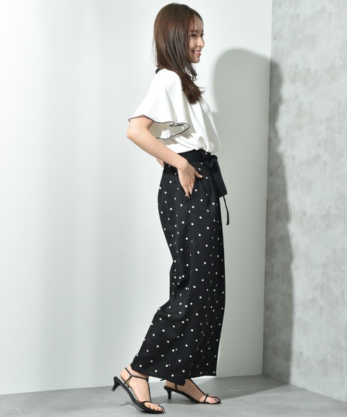 INTERPLANET(インタープラネット)の「ブッチャードットプリントパンツ(その他パンツ・レディース・ベージュ/ブラック・FREE)」の3枚目の写真