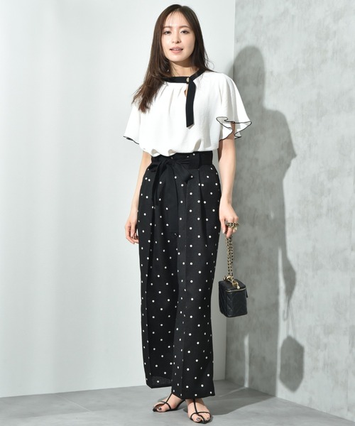 INTERPLANET(インタープラネット)の「ブッチャードットプリントパンツ(その他パンツ・レディース・ベージュ/ブラック・FREE)」の15枚目の写真