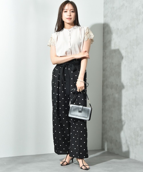 INTERPLANET(インタープラネット)の「ブッチャードットプリントパンツ(その他パンツ・レディース・ベージュ/ブラック・FREE)」の20枚目の写真