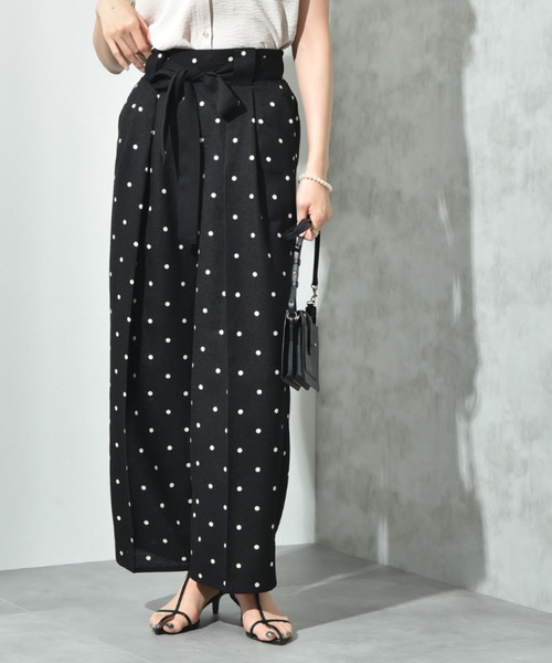 INTERPLANET(インタープラネット)の「ブッチャードットプリントパンツ(その他パンツ・レディース・ベージュ/ブラック・FREE)」の9枚目の写真