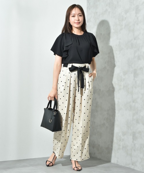 INTERPLANET(インタープラネット)の「ブッチャードットプリントパンツ(その他パンツ・レディース・ベージュ/ブラック・FREE)」の21枚目の写真