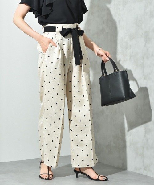 INTERPLANET(インタープラネット)の「ブッチャードットプリントパンツ(その他パンツ・レディース・ベージュ/ブラック・FREE)」の14枚目の写真