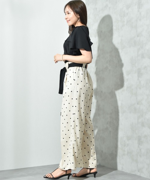 INTERPLANET(インタープラネット)の「ブッチャードットプリントパンツ(その他パンツ・レディース・ベージュ/ブラック・FREE)」の16枚目の写真