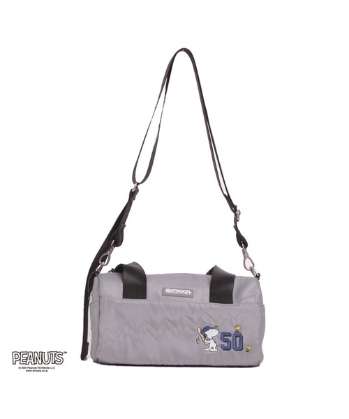 OUTDOOR PRODUCTS（アウトドアプロダクツ）の「アウトドア【OUTDOOR】PEANUTSコレクション スヌーピー ロールボストン（ショルダーバッグ・レディース・ブラック/ベージュ/グレー・ﾌﾘ-）」の2枚目の写真