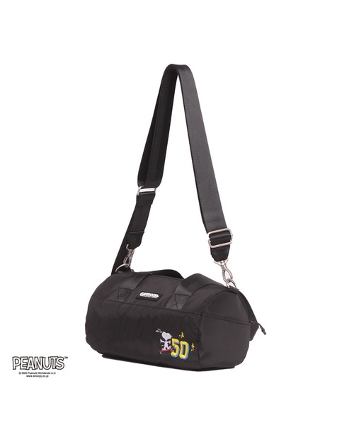 OUTDOOR PRODUCTS（アウトドアプロダクツ）の「アウトドア【OUTDOOR】PEANUTSコレクション スヌーピー ロールボストン（ショルダーバッグ・レディース・ブラック/ベージュ/グレー・ﾌﾘ-）」の6枚目の写真