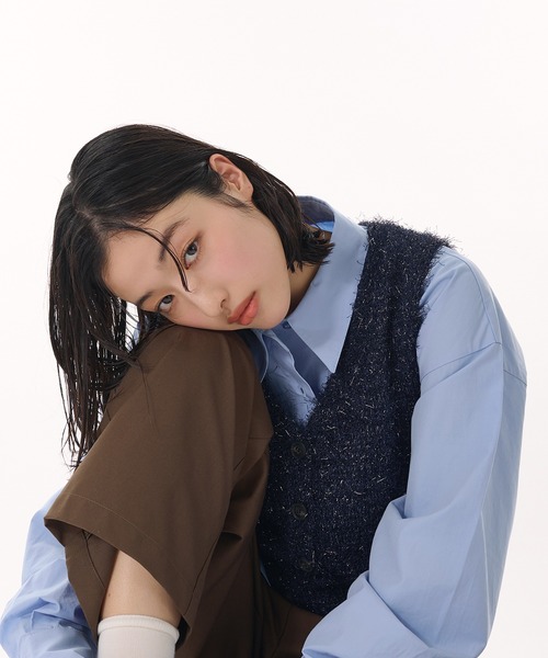 MUHET（ミュエータ）の「v neck knit vest / Vネックニットベスト（ベスト・レディース・アイボリー/ネイビー・FREE）」の21枚目の写真