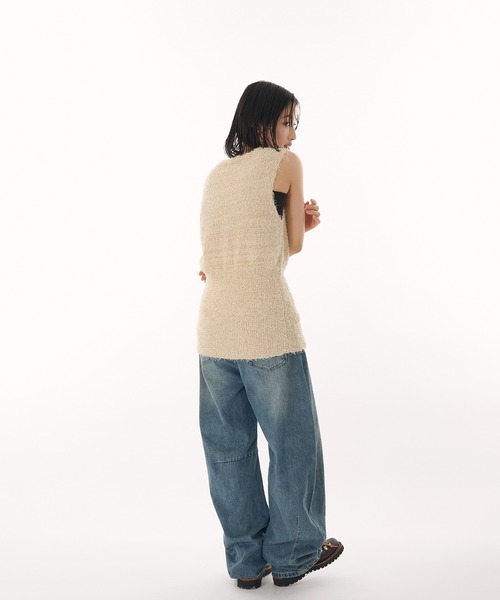 MUHET（ミュエータ）の「v neck knit vest / Vネックニットベスト（ベスト・レディース・アイボリー/ネイビー・FREE）」の11枚目の写真