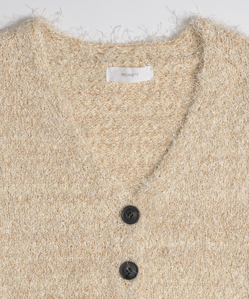 MUHET（ミュエータ）の「v neck knit vest / Vネックニットベスト（ベスト・レディース・アイボリー/ネイビー・FREE）」の4枚目の写真