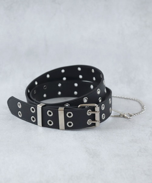 セール】【チェーン取り外し可】ダブルロック太めパンクベルト（ベルト