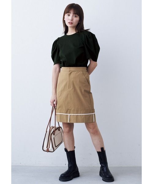 MEDE19F(メデジュウキュウ)の「BRAND NEW MIX STYLE パフスリーブトップス(Tシャツ/カットソー・レディース・ブラック/モスグリーン/ホワイト・M/L/LL/3L/S)」の8枚目の写真