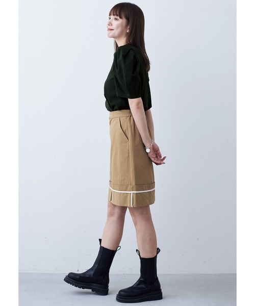 MEDE19F(メデジュウキュウ)の「BRAND NEW MIX STYLE パフスリーブトップス(Tシャツ/カットソー・レディース・ブラック/モスグリーン/ホワイト・M/L/LL/3L/S)」の10枚目の写真