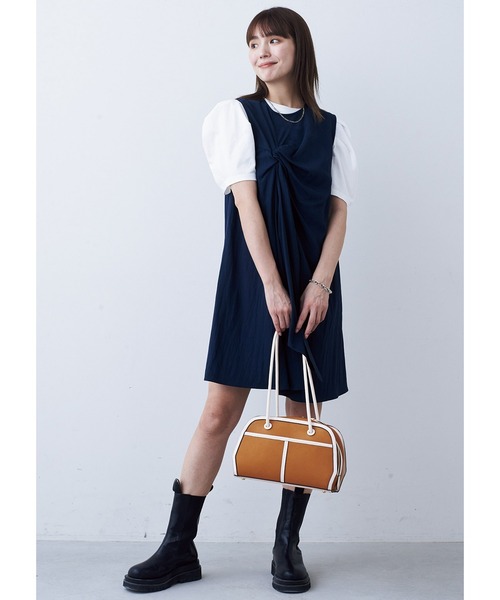 MEDE19F(メデジュウキュウ)の「BRAND NEW MIX STYLE パフスリーブトップス(Tシャツ/カットソー・レディース・ブラック/モスグリーン/ホワイト・M/L/LL/3L/S)」の12枚目の写真
