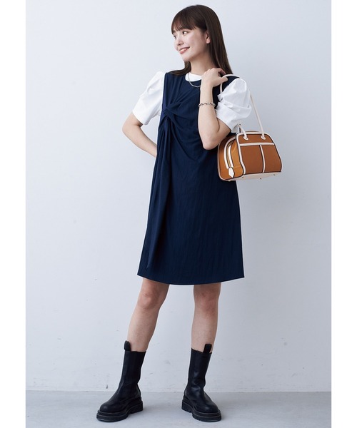 MEDE19F(メデジュウキュウ)の「BRAND NEW MIX STYLE パフスリーブトップス(Tシャツ/カットソー・レディース・ブラック/モスグリーン/ホワイト・M/L/LL/3L/S)」の4枚目の写真
