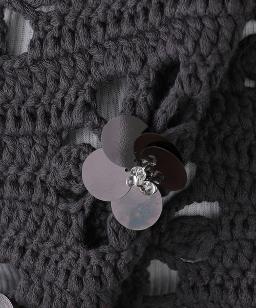 TGOR/トゴール Hand crochet フラワーベスト セール】TGOR/トゴール Hand crochet flower vest TG5S-J0301
