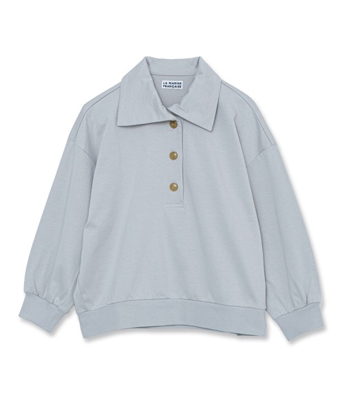 LA MARINE FRANCAISE(マリン フランセーズ)の「ミニ裏毛ポロスウェット(Tシャツ/カットソー・レディース・ホワイト/ブラック/グレー・FREE)」の3枚目の写真