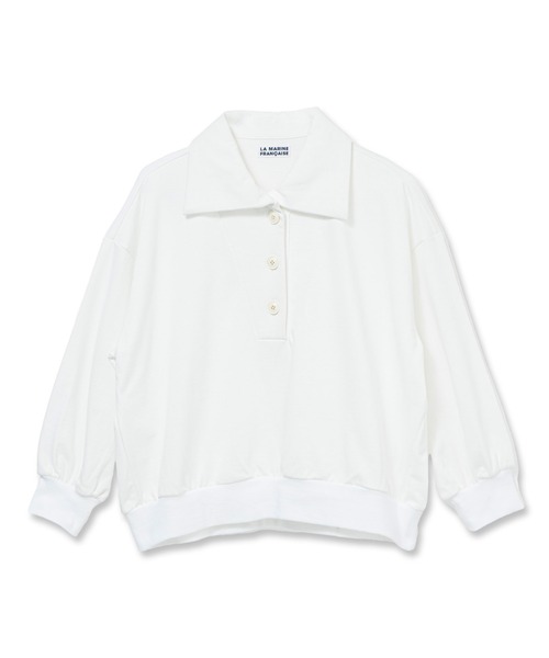 LA MARINE FRANCAISE(マリン フランセーズ)の「ミニ裏毛ポロスウェット(Tシャツ/カットソー・レディース・ホワイト/ブラック/グレー・FREE)」の1枚目の写真