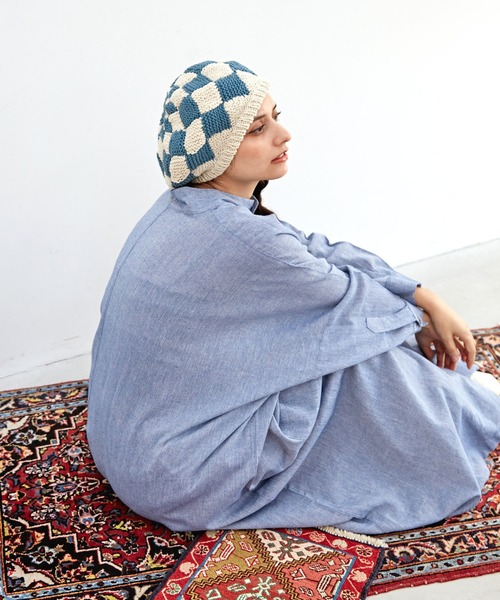 チャイハネ（チャイハネ）の「【チャイハネ】ダイヤベレー帽（ハンチング/ベレー帽・レディース・ブラウン/オレンジ/ブルー・FREE）」の5枚目の写真