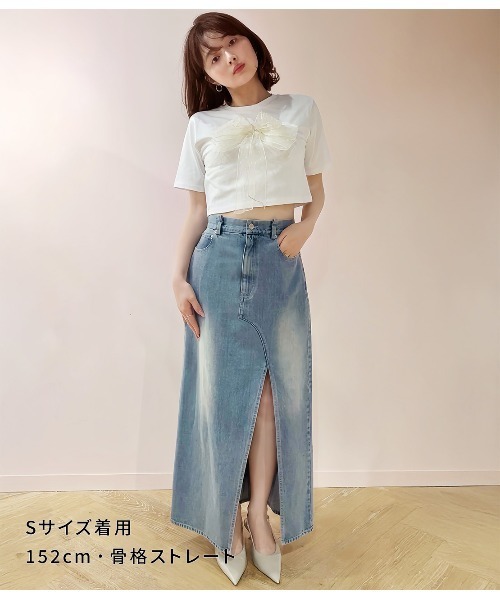 PEACH JOHN(ピーチジョン)の「リボンベルトデニムスカート(スカート・レディース・ライトブルー/グレー・SMALL/MEDIUM)」の12枚目の写真